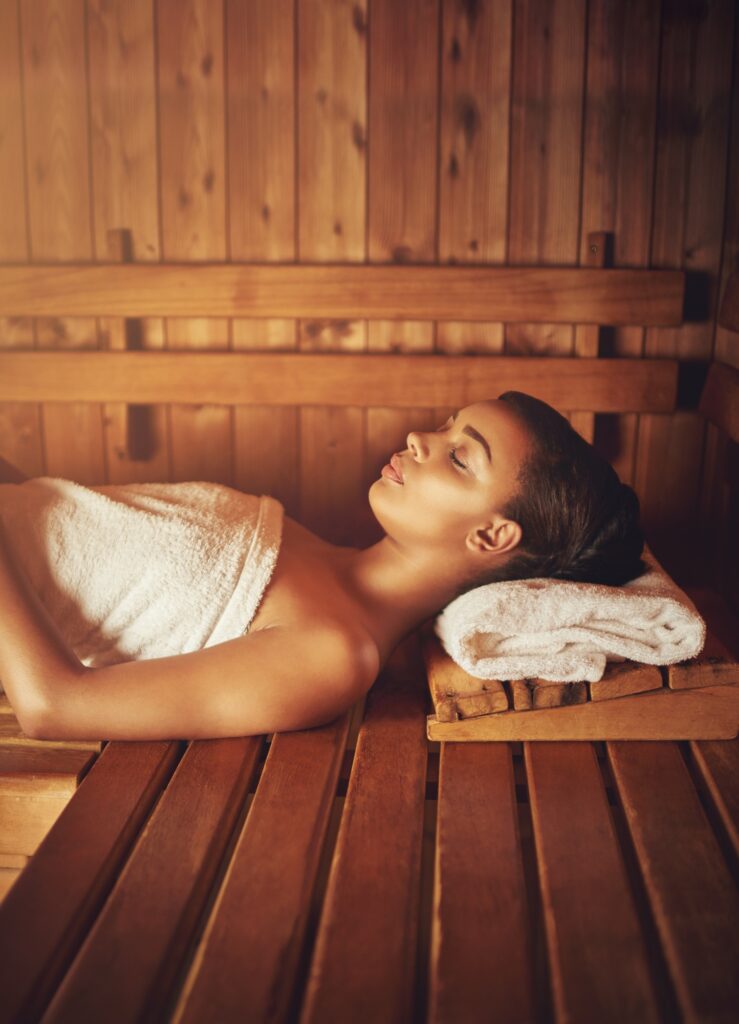 Treating herself to a luxurious day at the spa